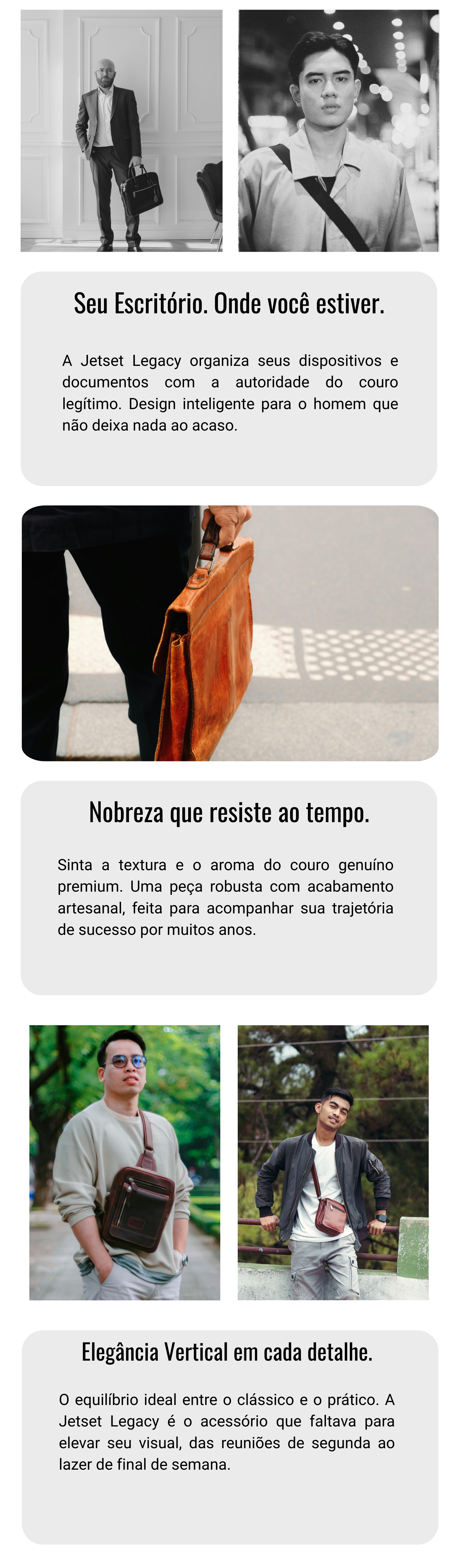 Bolsa Executiva Jetset Legacy - Couro Legítimo Square Edition